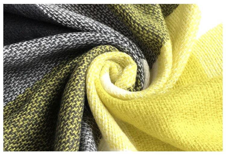 knitted spring winter women triangle scarf plaid warm cashmere scarves shawls luxury brand neck bandana pashmina lady wrap