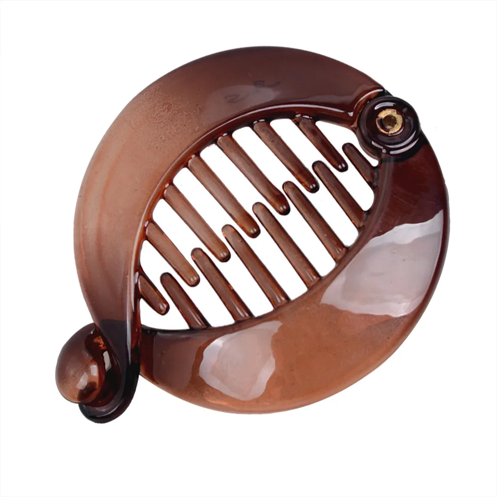 Pinzas para el pelo con forma de pez de tamaño pequeño, soporte para cola de caballo para mujeres y niñas, pinzas de plátano, cangrejos, accesorios para peinados en negro y marrón: Rosa
