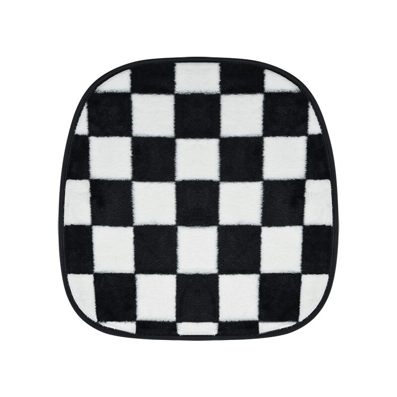 Housse de siège de voiture en peluche, damier, pour femmes et hommes, décoration intérieure de voiture, Protection antidérapante: Seat Cushion
