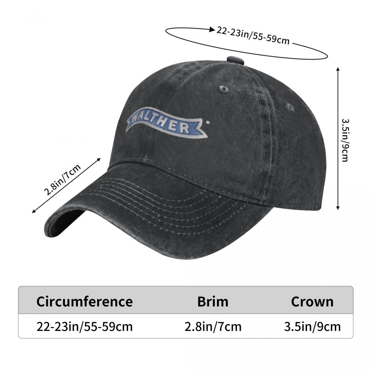 Walther Arms Baseball Cap Gun Logo Couple Women Washed Trucker Hat Print Hunting Camping Baseball Caps