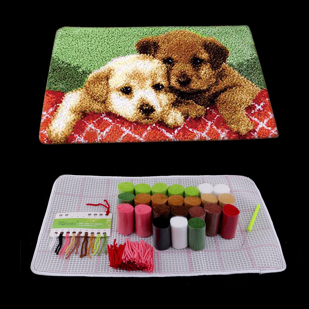 Carpet Latch Hook Rug Kit for Adults Kids Embroidery Animals Cushion 50x30cm