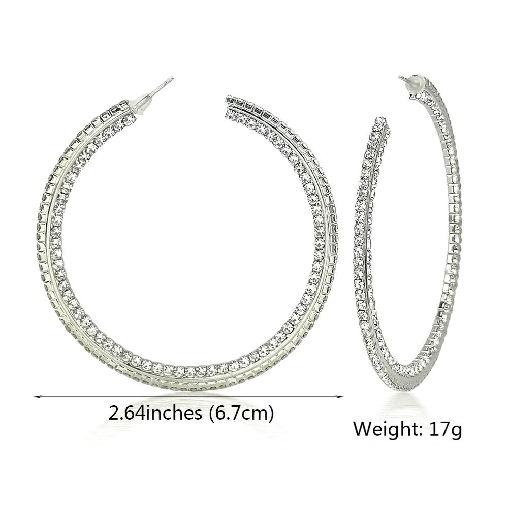 Krystal rhinestone øreringe til kvinder statement øreringe brud bryllup smykker hoop øreringe ukmoc