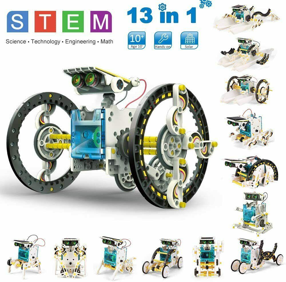 Kit da 260 pezzi per Robot solare 13 in 1 con stelo per bambini con motore e ingranaggi motorizzati ad energia solare funzionanti