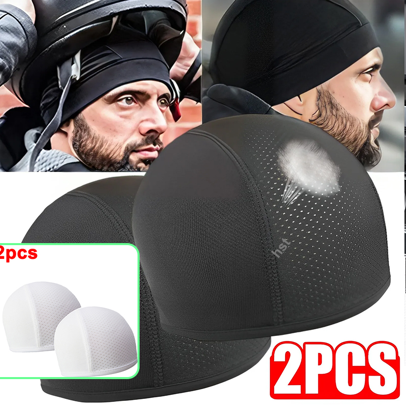 Gorro interior para casco de motocicleta, gorro transpirable de secado rápido para carreras, gorro para Motor de Motocross, pasamontañas para invierno, 1/2 Uds.