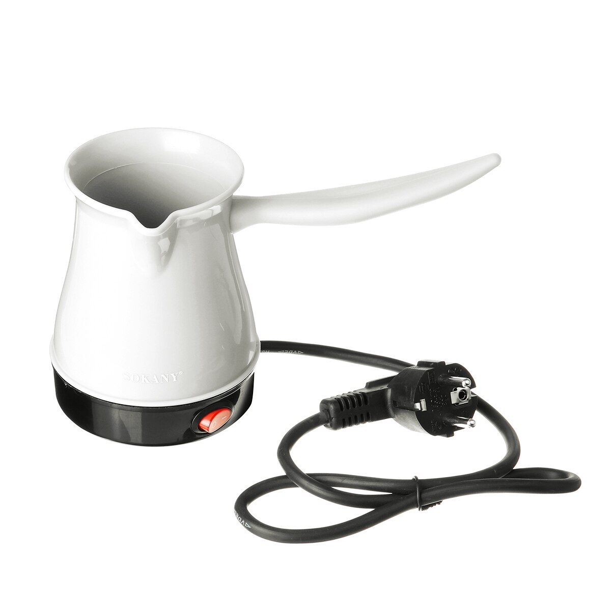 600w 220v kaffemaskine rustfrit stål adskilt italiensk moka pot græsk tyrkisk elektrisk kaffekande bærbar espressomaskine: Hvid