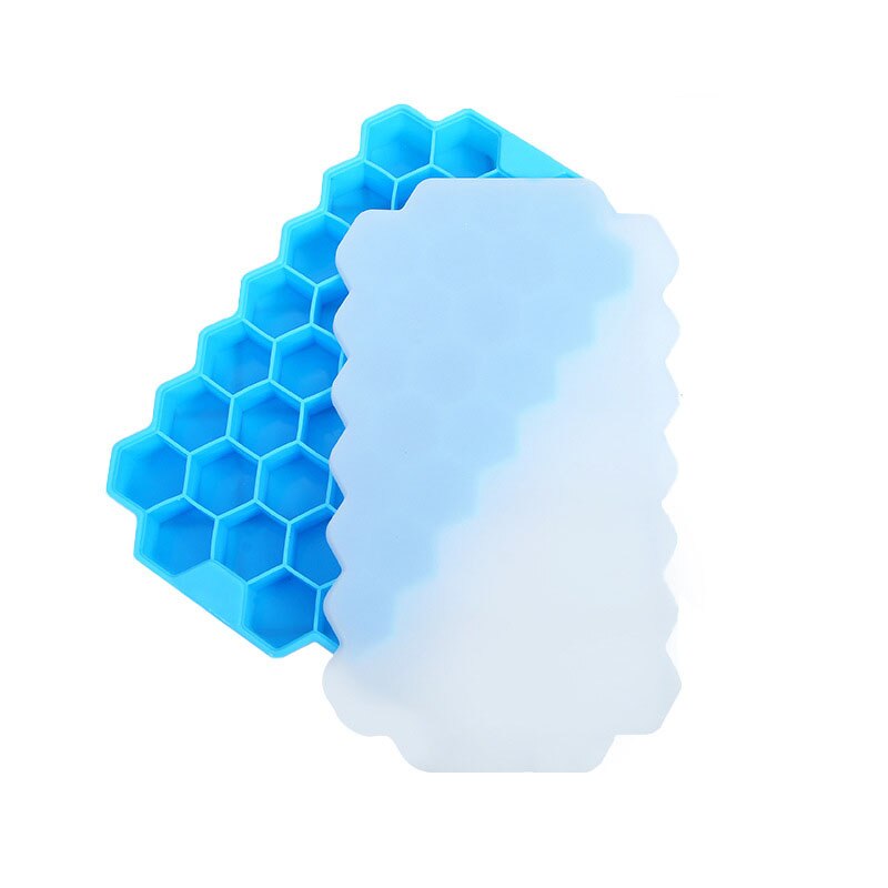 37 hohlraum DIY Ice Cube Tray Honeycomb Ice Cube Mold Food Grade Flexible Silikon Eis Formen für Whiskey Cocktail Eis maker: Blue
