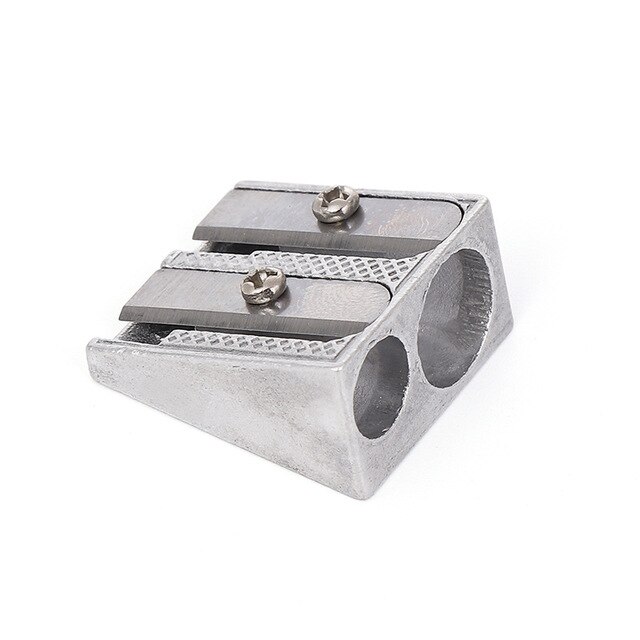 Mini Metal Pencil Sharpeners Double Holes Manual Pencil Sharpener With Steel Blades For Students Artists School Supplies: Default Title