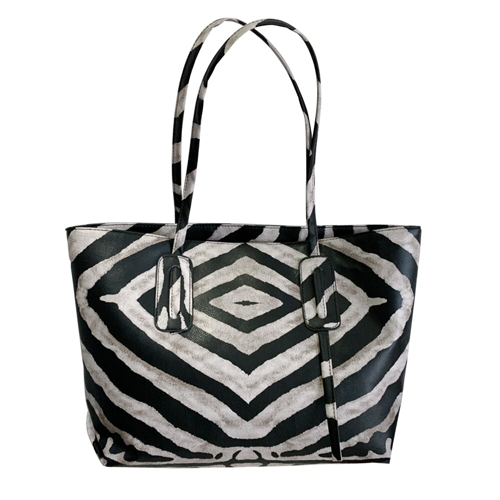 Leder Handtaschen für Frauen retro Leopard Zebra Ebene Druck Handtaschen Dame Große Kapazität Tote Schulter Einkaufstaschen: stil 1