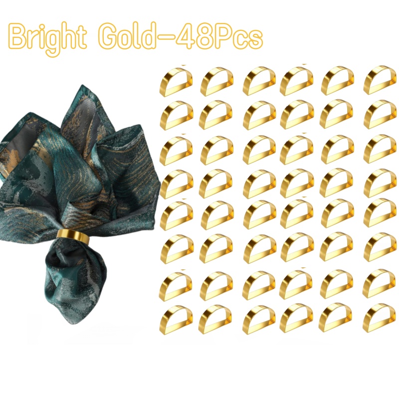 Sales】Cuff Brushed Gold Napkin Rings Holder Wedding Banquet Metallic Adornment Table Settings Glossy Serviette Buckles: Dark Khaki