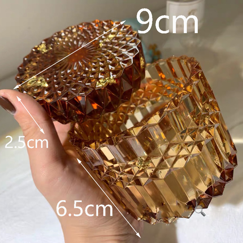 Recipiente para velas de hormigón con tapa, molde de silicona para almacenamiento de cemento, recipiente redondo para velas, contenedor: C-mold