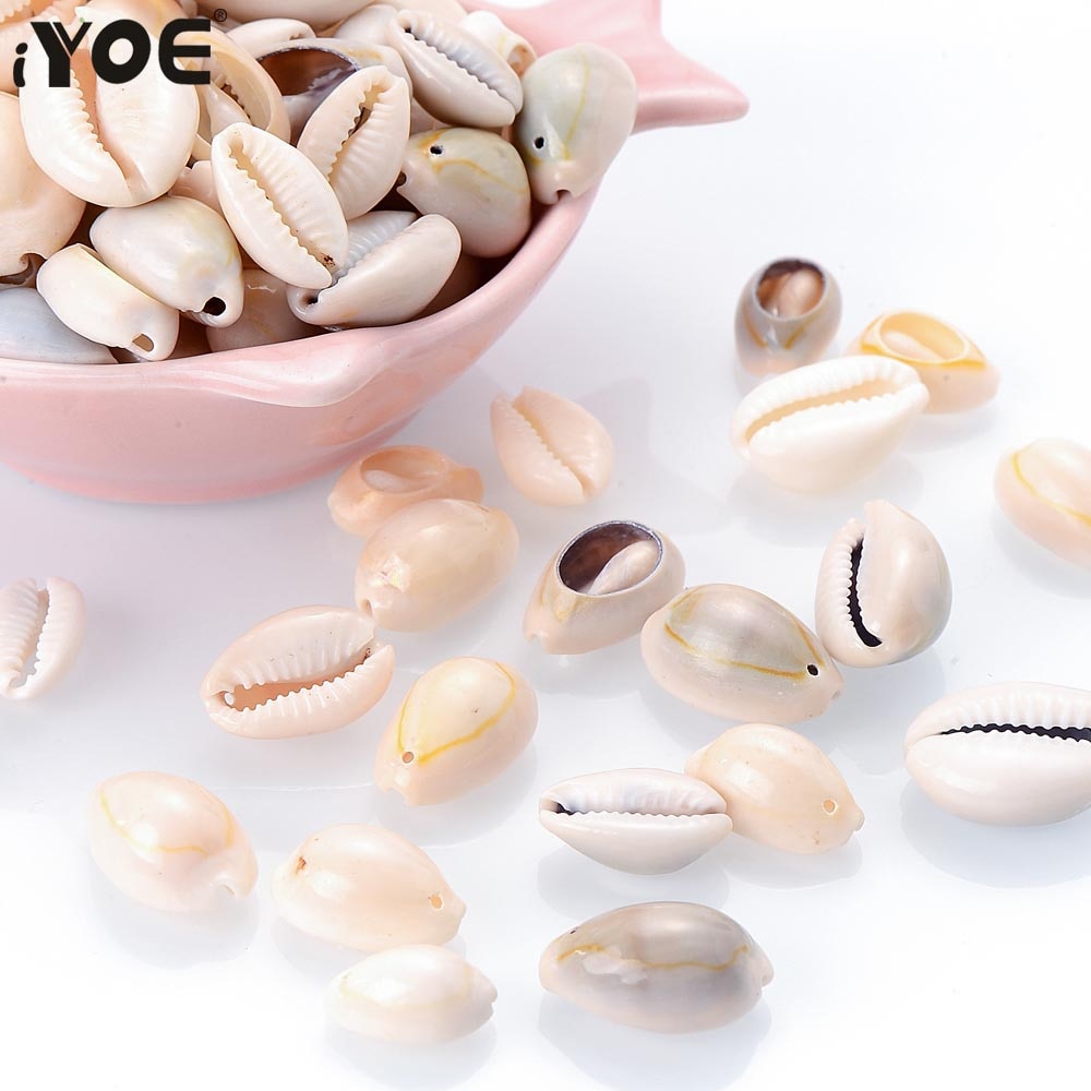 iYOE 50pcs 16-23mm Natural Shell Beads Loose Spacer Seashell Charms For Making DIY Bracelet Necklace Pendant Handmade Jewelry