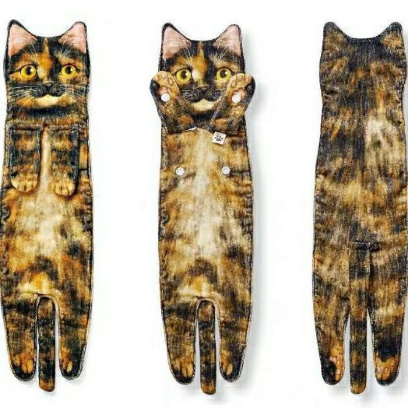 Serviette japonaise en microfibre pour chat, serviette absorbante pour ne pas perdre les cheveux, lavage du visage, lingette pour les mains: E