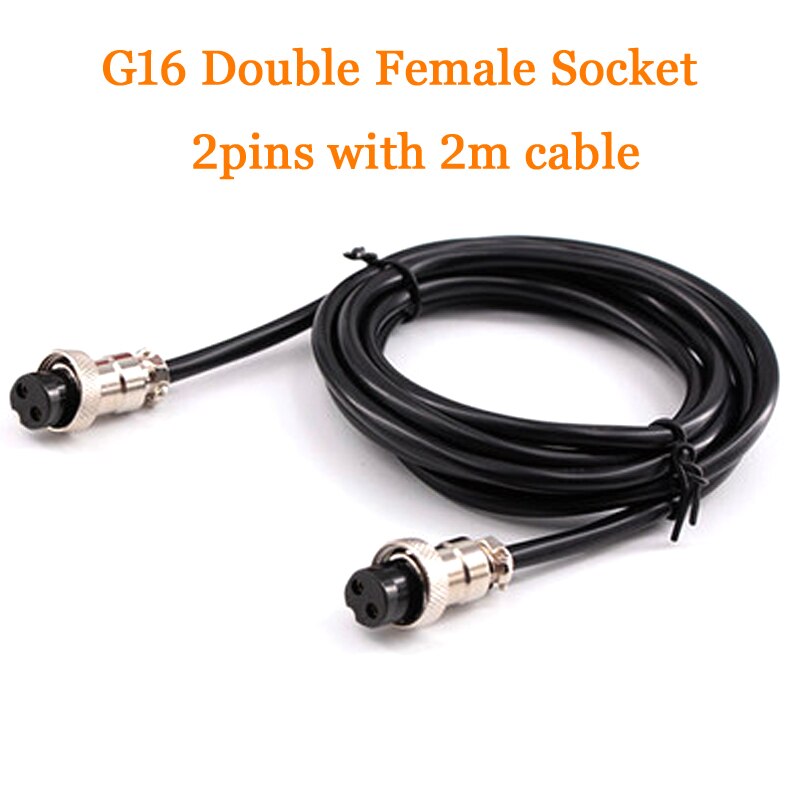 Dobbel  gx16 2/3/4/5/6/7/8/9/10 pinner kvinnelig luftfartkontakt strømkabel elektriske terminal ledningsledninger med 2m kabel