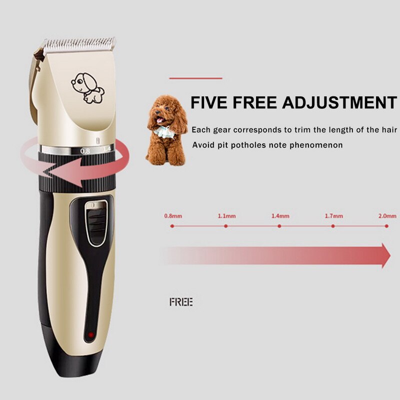 Tondeuse voor huisdieren, hondentrimmer, tondeuse voor dieren, tondeuse voor katten en honden, scheerapparaat met laag geluidsniveau, elektrische tondeuse