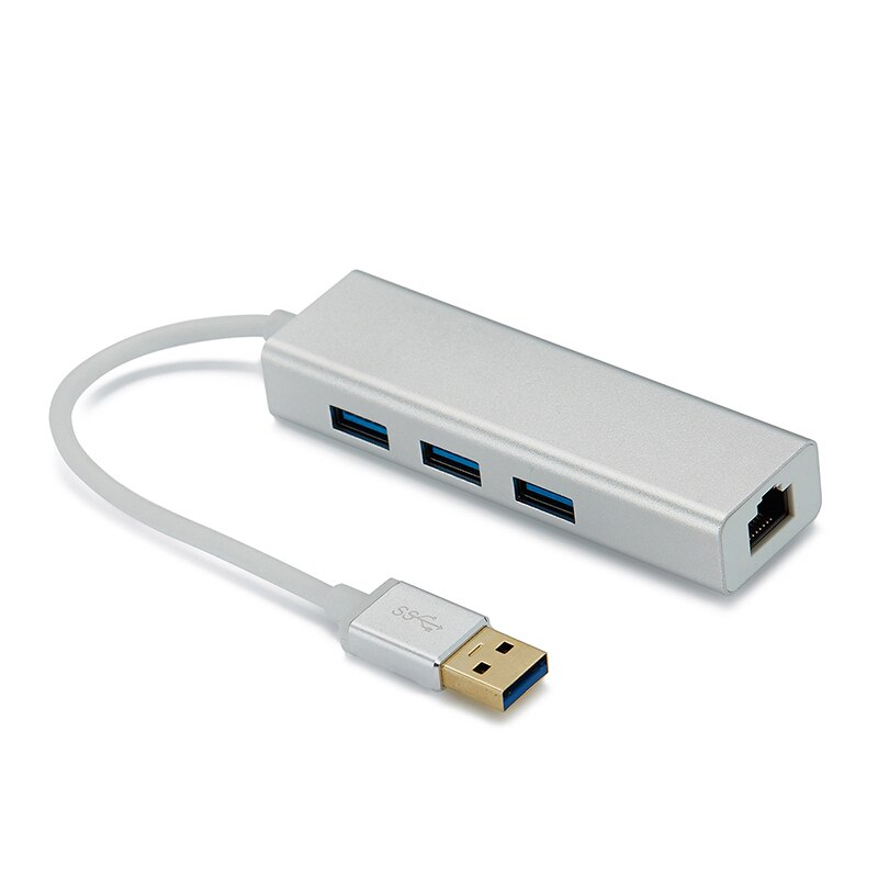 Adaptateur réseau USB3.0 Hub Gigabit Ethernet + Hub 3 ports USB 3.0 vers RJ45 10/100/1000 M carte Lan pour Macbook Windows 10
