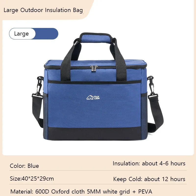 30 L Soft Cooler Bag With Hard Liner Large Insulated Picnic Lunch Bag Box Cooling Bag For Camping Bbq Family Outdoor Activities: black