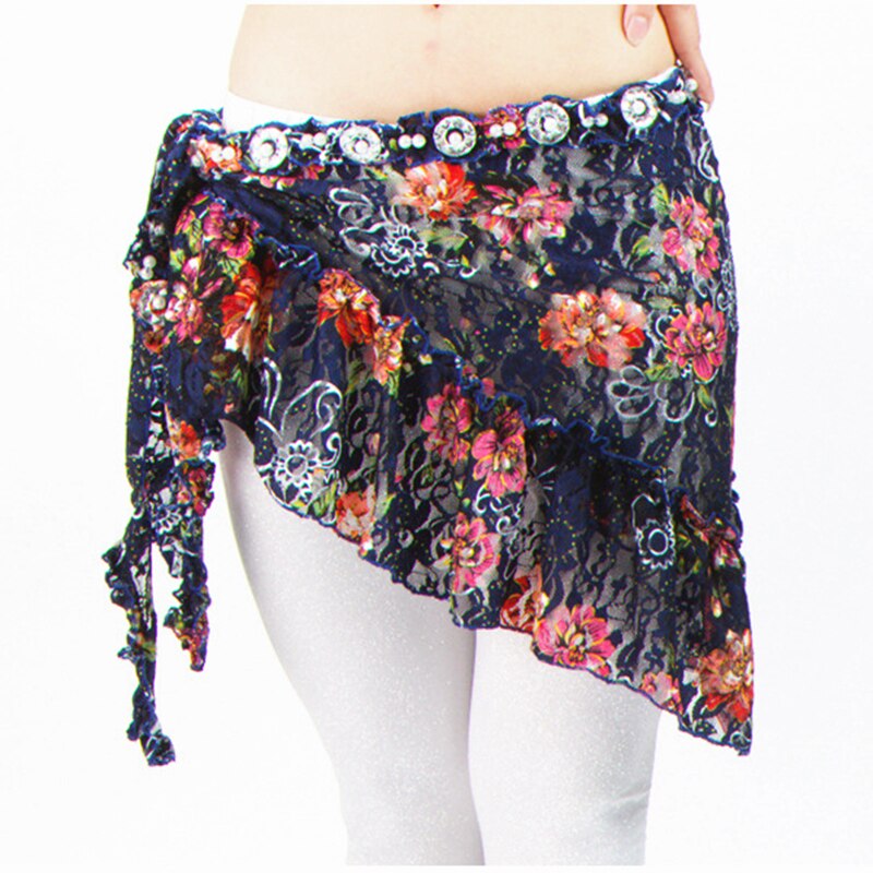 Floral Tribal Belly Dance Belt With Rhinestones Belly Dance Hip Scarf For Tribal Style