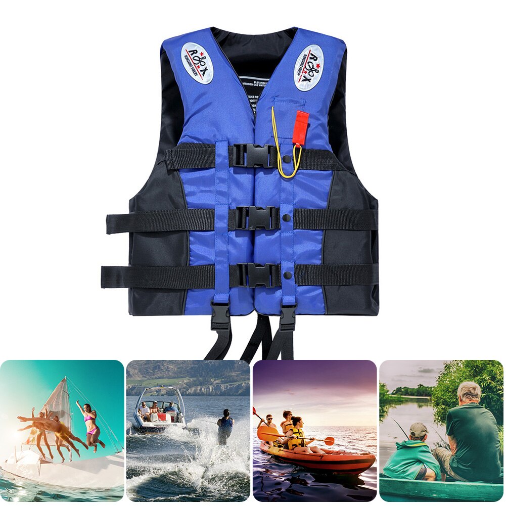 Adults Life Vest with Whistle Swimming Water Sports Buoyancy Vest Boating Buoy Coated Oxford Outdoor Rafting Life Jacket
