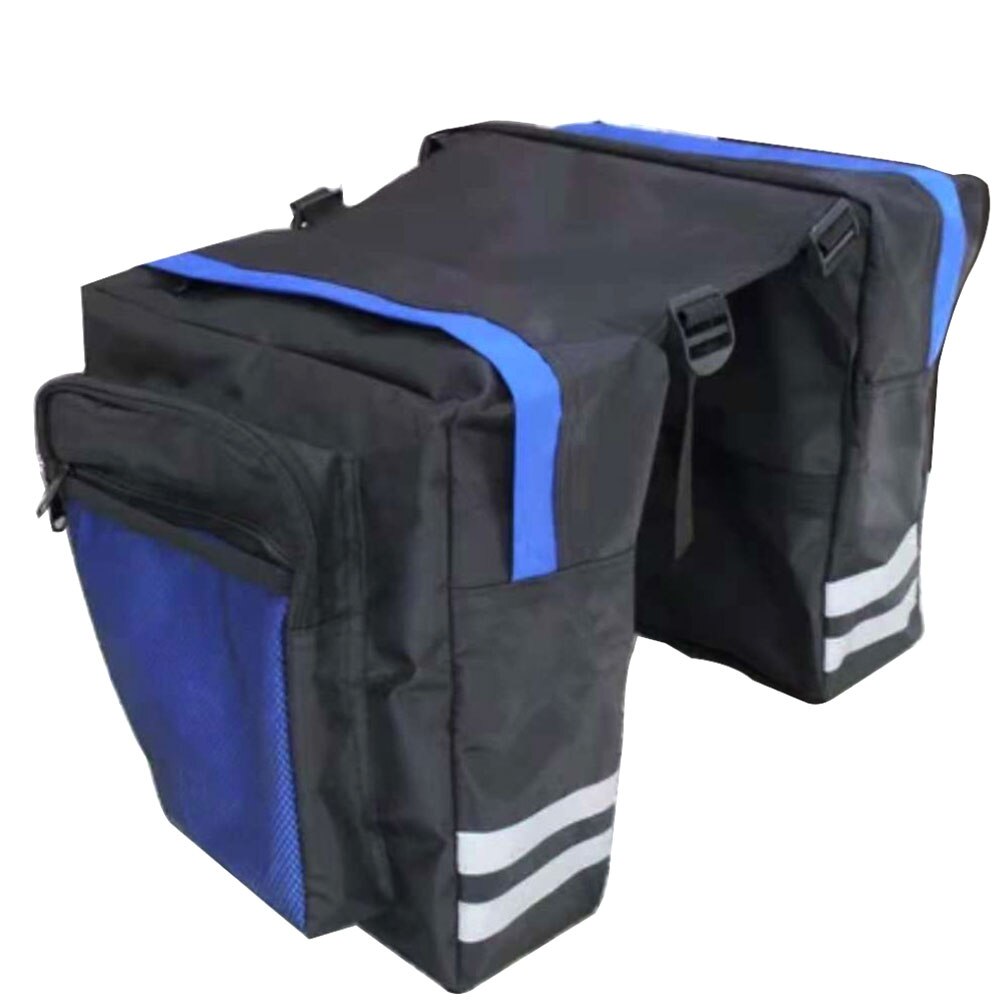 Multi Pocket Trunk Bag Carry Luggage Durable Reflective Strip Mountain Bicycle Double Pannier Storage Mesh Rear Seat Portable
