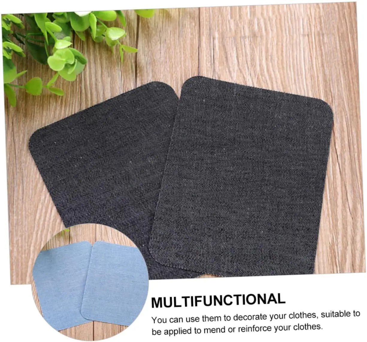 Parches de reparación autoadhesivos, parches para planchar en mezclilla, parches termoadhesivos ovalados y cuadrados para reparación de jeans, ropa y chaquetas, 5 uds.