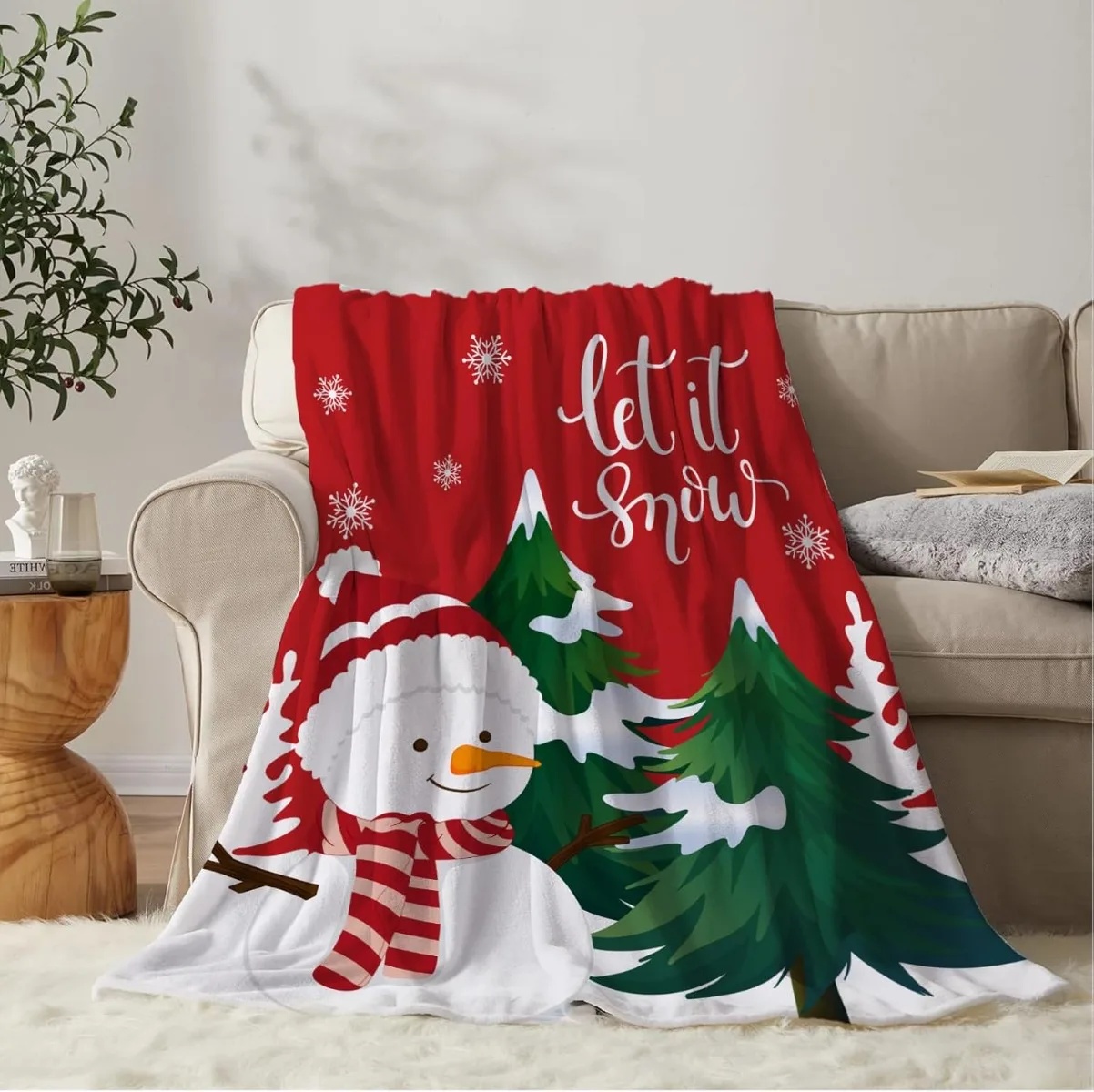 Weihnachtsschneemann-decke, kuscheldecke, sofad... – Grandado