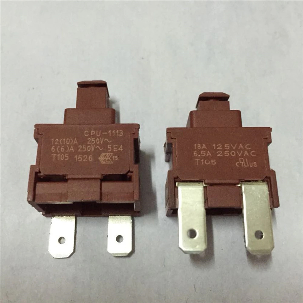1PCS CPU-1113 Sleutelschakelaar Vervanging 2Pin 6.5A 250VAC zelfsluitende Schakelaar Drukknop Reparatie Onderdelen