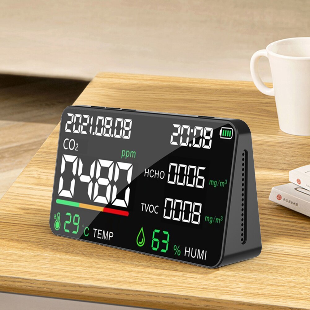 CO2 Meter Air Detector Carbon Dioxide Detector Agricultural Production Greenhouse HCHO TVOC Detector Air Monitor