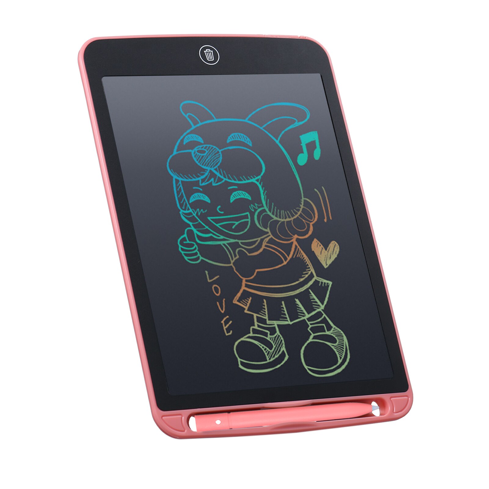 10-Inch LCD Writing Tablet - Reusable Electronic Drawing Board with Stylus Pen: Pink