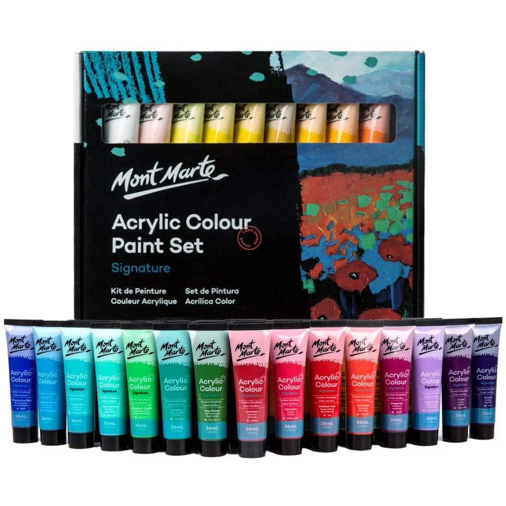 12/18/24/36 Colors 36ml Acrylic Paint Set Metallic Perfect for Canvas Wood Fabric Leather Cardboard Paper MDF Crafts