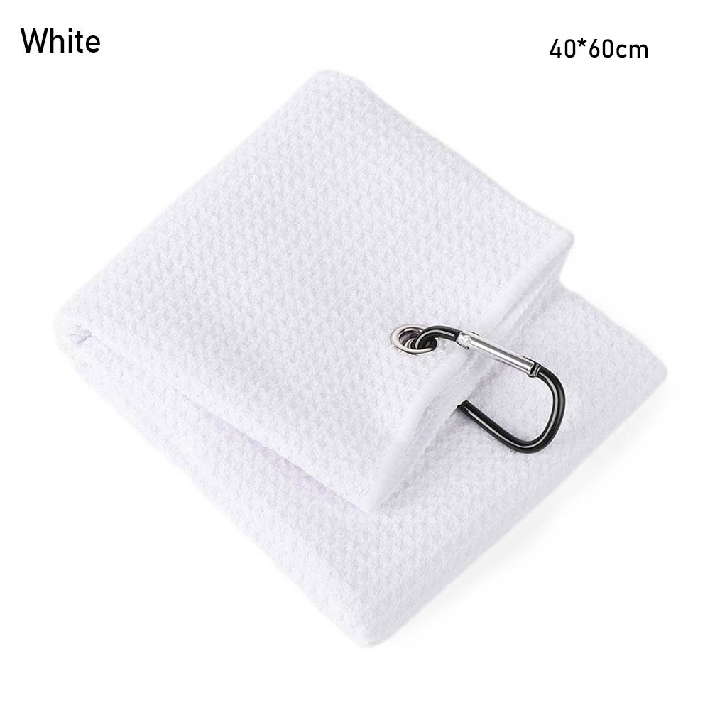 1PC Pure Color Towel Microfiber Cotton Golf Towel With Carabiner Hook Cleans Clubs Golf Towel Hands Cleaning Towels 30*50cm