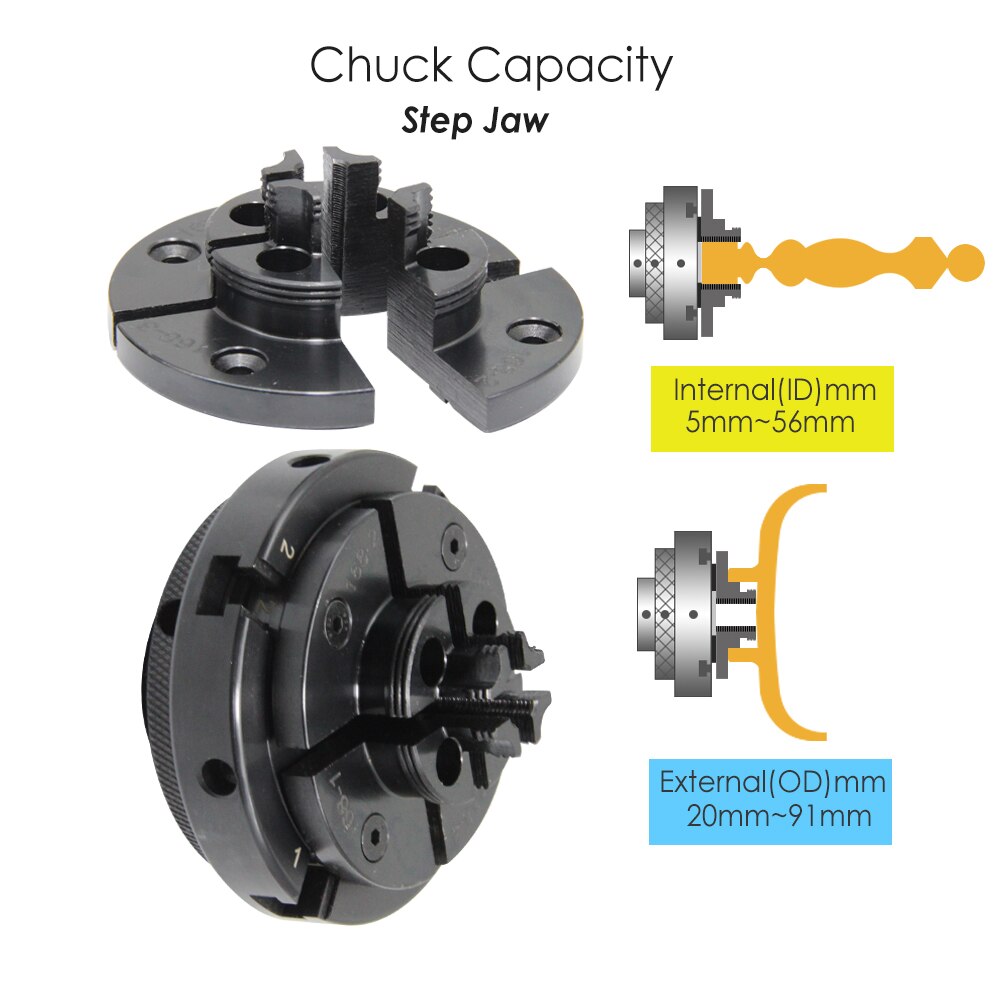 Woodworking Lathe Chuck Wood Spin Chuck Self-centering Linkage Bevel Gear Chuck Round Claw 4 Four-jaw Chuck