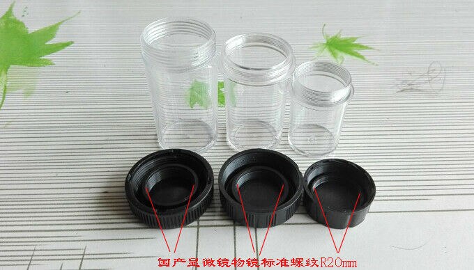 5 PCS Microscope Objective Lens Protection Box RMS Thread Microscope Plastic Lens Box objective lens protection box