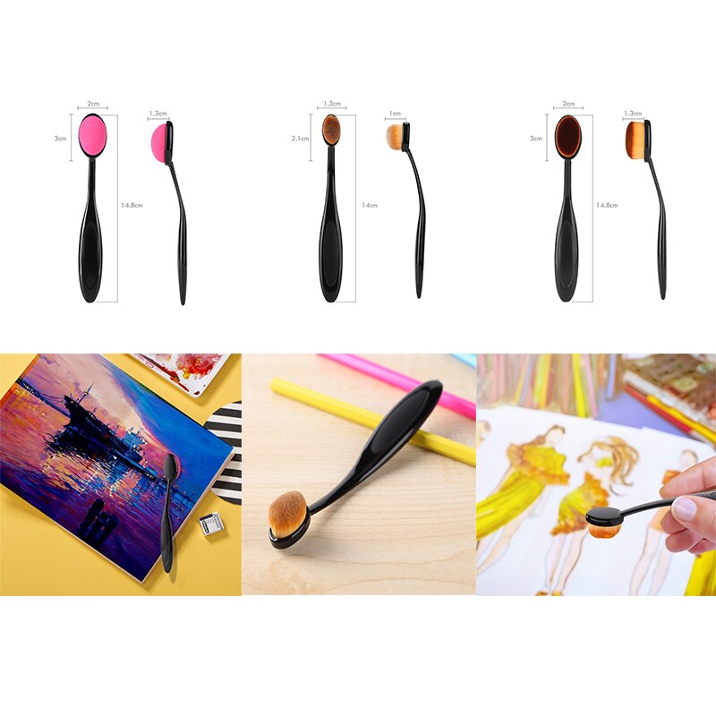 3 pinceles de mezcla diferentes para dibujar y pintar, manijas ergonómicas para tarjetas, plantilla de plástico, Color a base de agua, tinta artesanal, bricolaje
