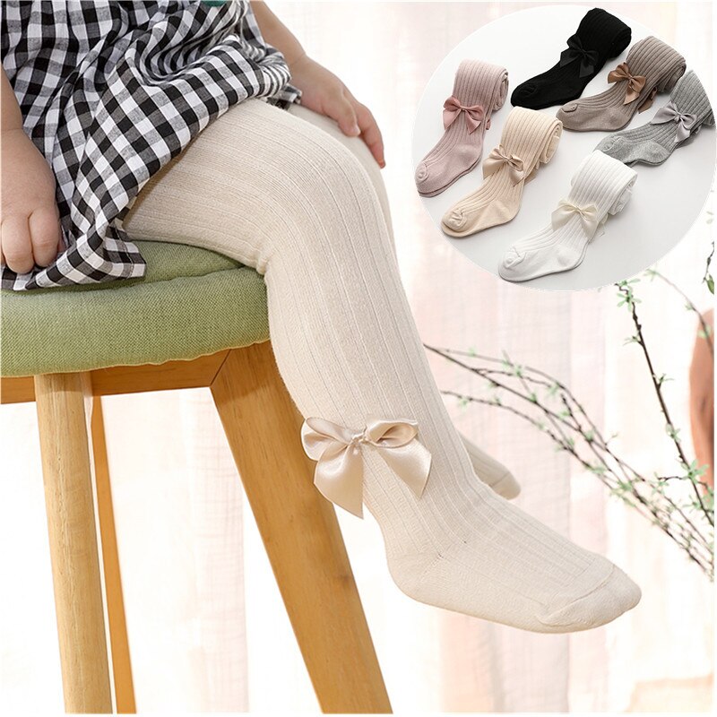 Algodão meninas collants princesa bowknet bebê menina de uma peça meias bebê primavera e outono novo estilo calças rendas meia