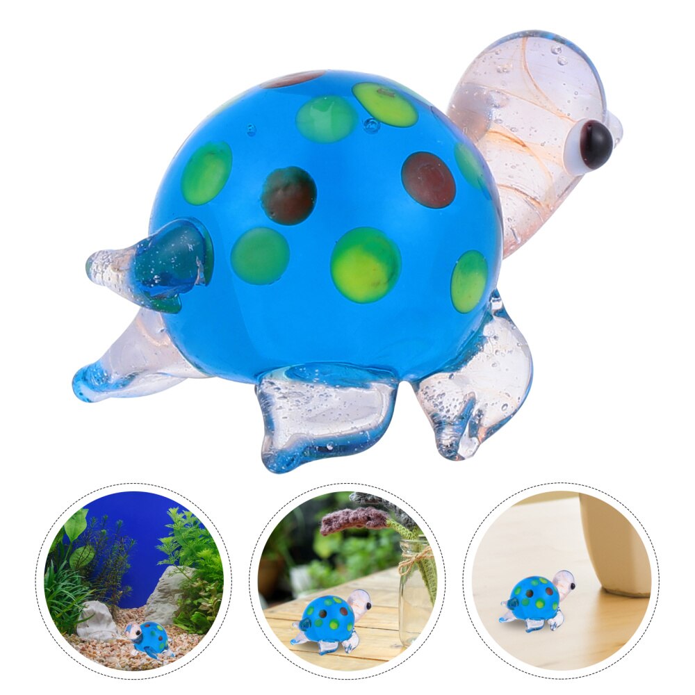 1pc Micro Decor Stylish Adorable Pretty Mini Sea Turtle Glass Turtle Mini Turtle for Home