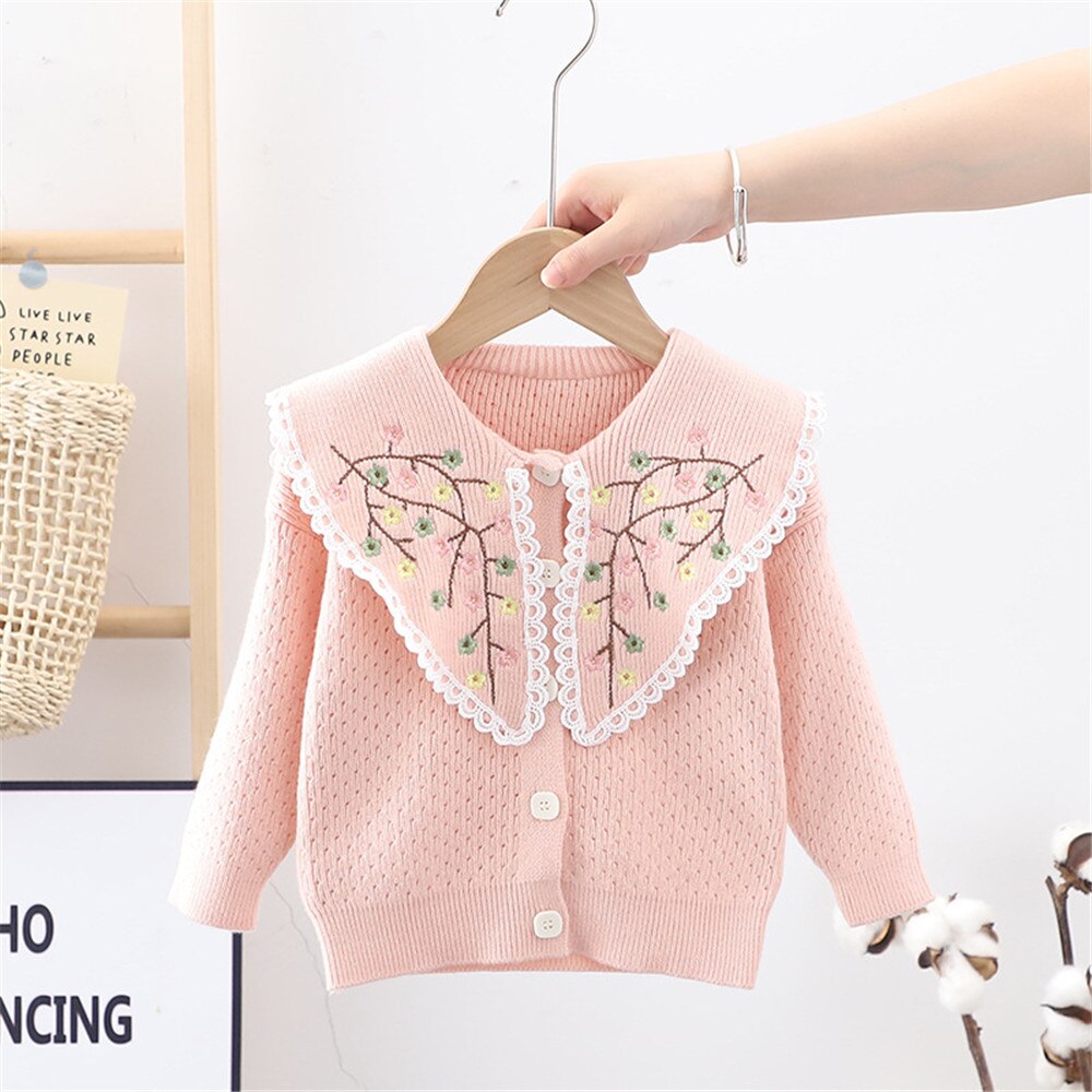 2022 menina coreano longo floral camisola da criança menina roupas de inverno menina cardigan outono outono criança roupas crianças inverno camisolas