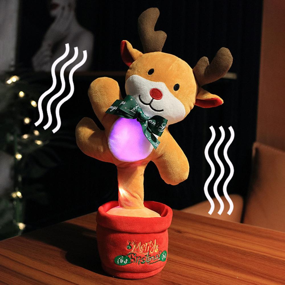 Dancing Cactus Toy Recording Penguin Elk Decor Decorative Lighting Dancing Cactus Repeat Talking Toy for Home