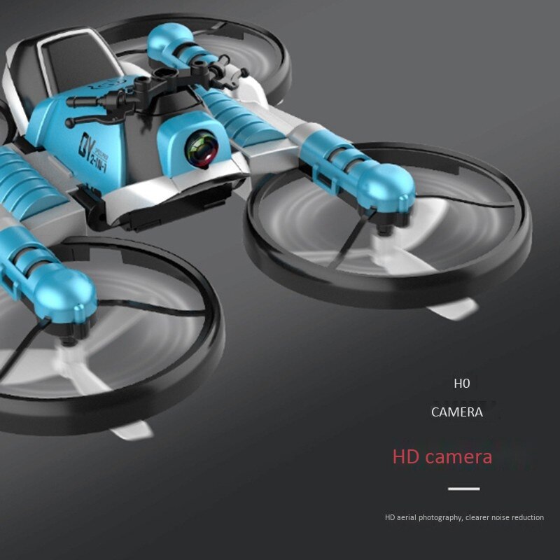 Fpv rc drone motorcykel 2 in 1 sammenklappelig helikopter wifi kamera 0. p højde hold rc quadcopter motorcykel drone legetøj-grøn