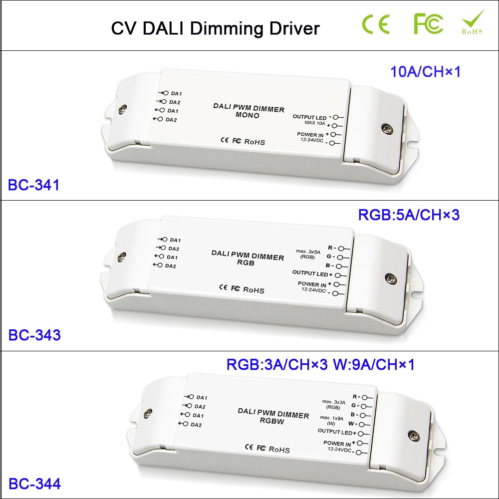 CV DALI Led Dimmer Controller,1CH/3CH/4CH Dimming/RGB/RGBW Dimming Driver Controller for led strip tape light,DC12-24V