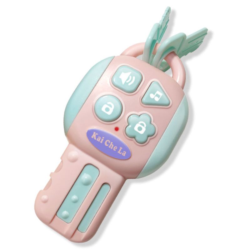 Car Key Lock Toy Remote Control Musical Flash Toys Toddlers Baby Early Educational Travel Funny toy for Infants Toddlers Kids: Pink