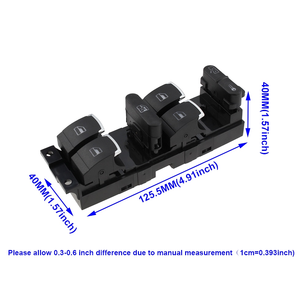 Chrome Master Window Controller Switch For VW Jetta Golf GTI MK4 Passat B5 Driver Side 3BD959857 3BD 959 857 1998-2005 Banwinoto