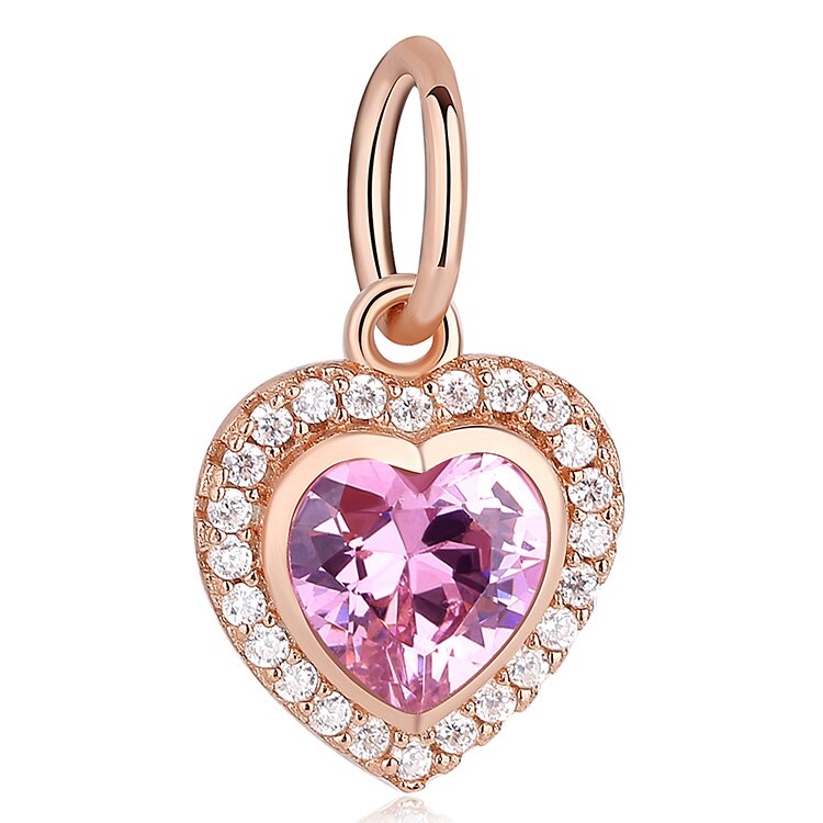 ELESHE 100% 925 Sterling Silver Bead Charm Rose Gold Pink Ladybird Charm Fit Original Bracelet Beads for jewelry making: PY1704