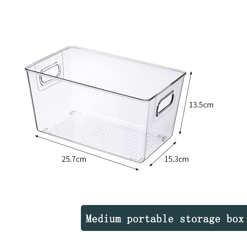 Plastic Transparent Refrigerator Organizer Storage Box Fridge Drawer Clear Refrigerator Container for Food Drinks Egg Storage: Portable box B