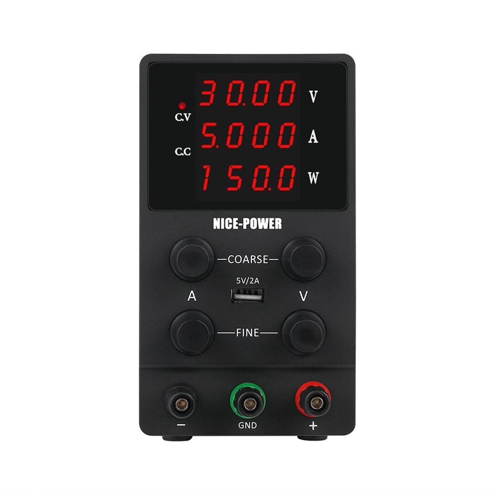 4Digits Switch Lab DC Power Supply Adjustable Digital Display Laboratory Power Source 30V 5A EU/US Plug