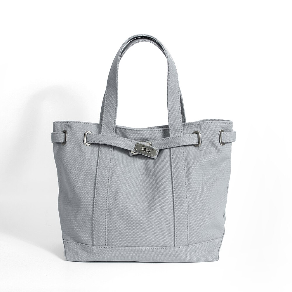 INYHEO bolso de mano las señoras de la lona de algodón bolso de mano bolsa para viajar 12 colores simple de de lona de gran capacidad bolso de compras: Light.Gray