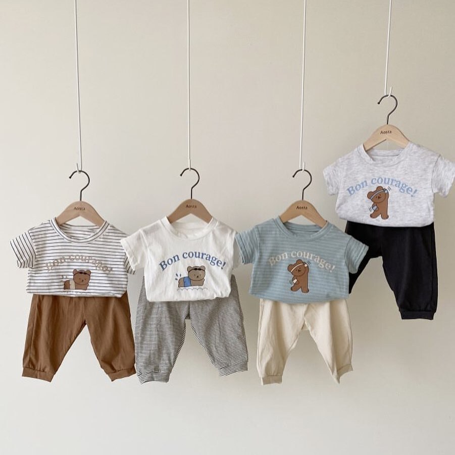 T-shirt imprimé style coréen pour filles, vêtements d'été en coton à manches courtes pour enfants de 6 à 24 mois,