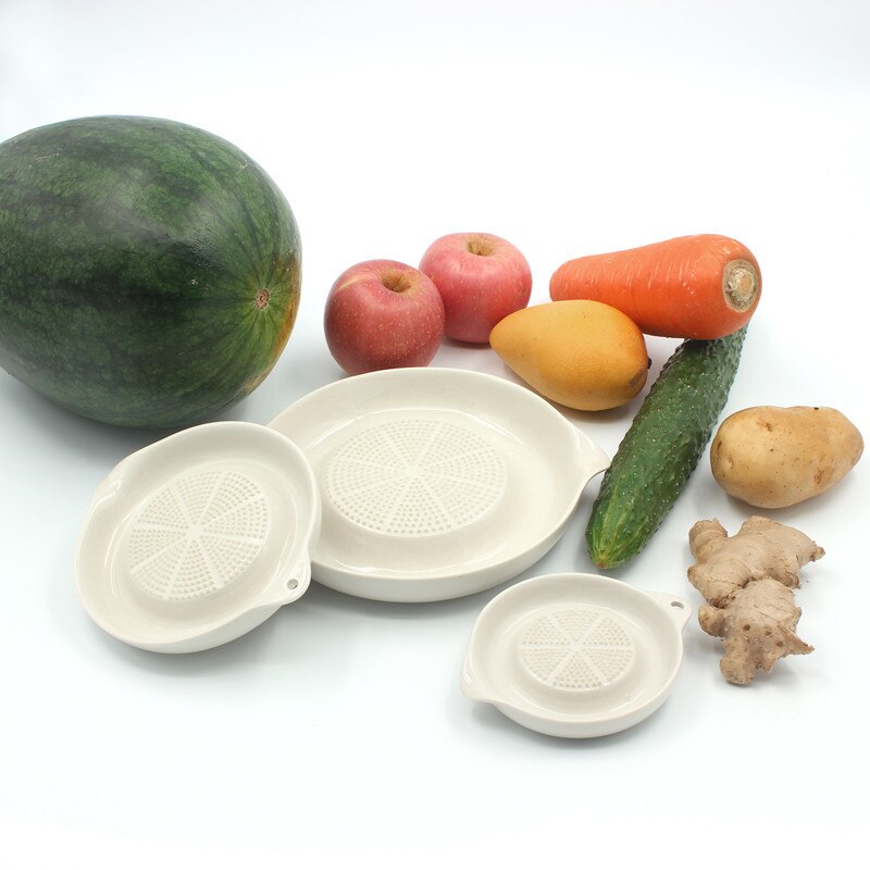 Plato rallador de ajo de cerámica para comida asistida de bebé, plato de molienda de cerámica para fruta, herramientas de máquina de cocina para bebé, plato para machacar
