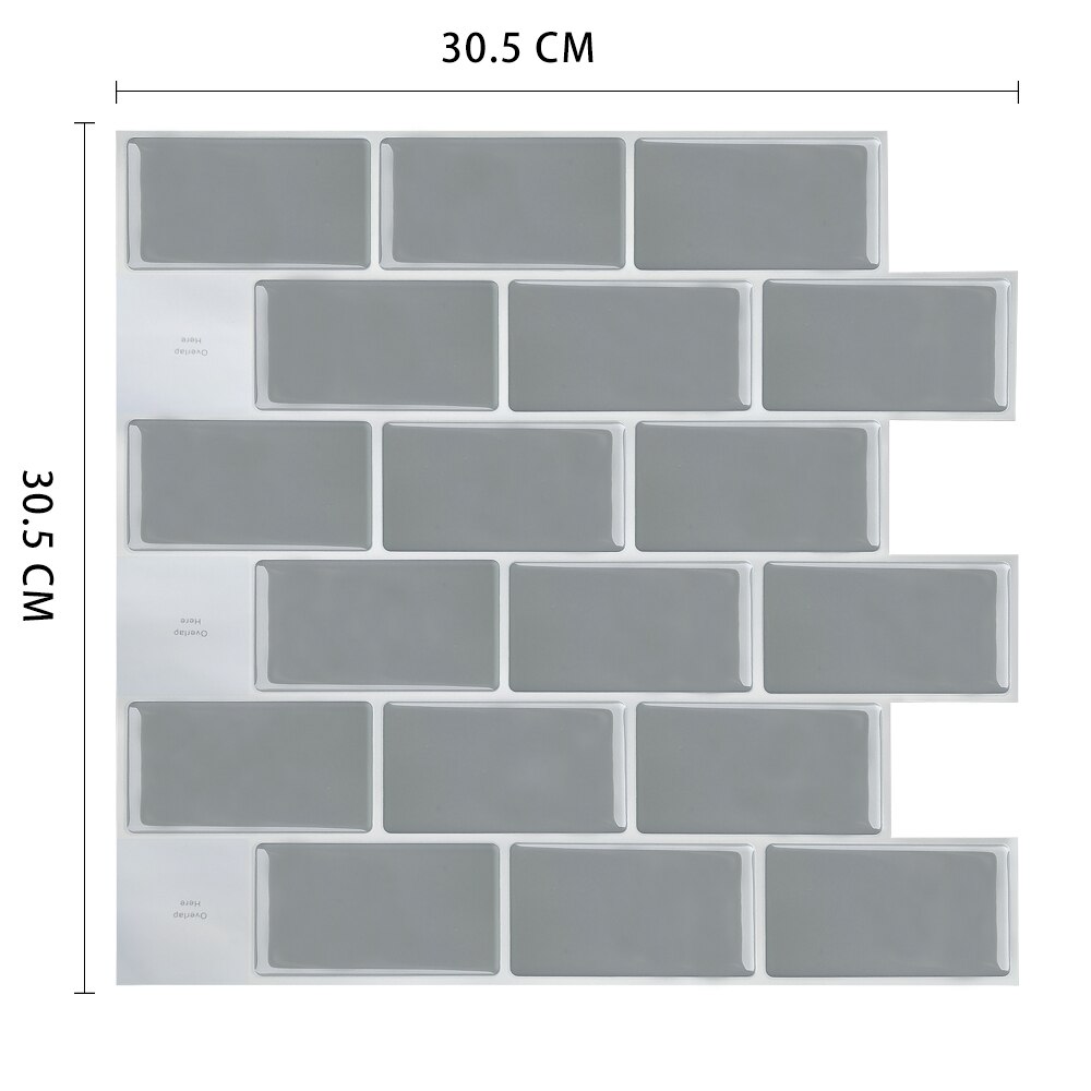 Self Adhesive Wallpaper Peel And Stick Backsplash Heatproof Mosaic Vinyl Stickers Tiles for Kitchen - 1 Sheet: MSOB-W55