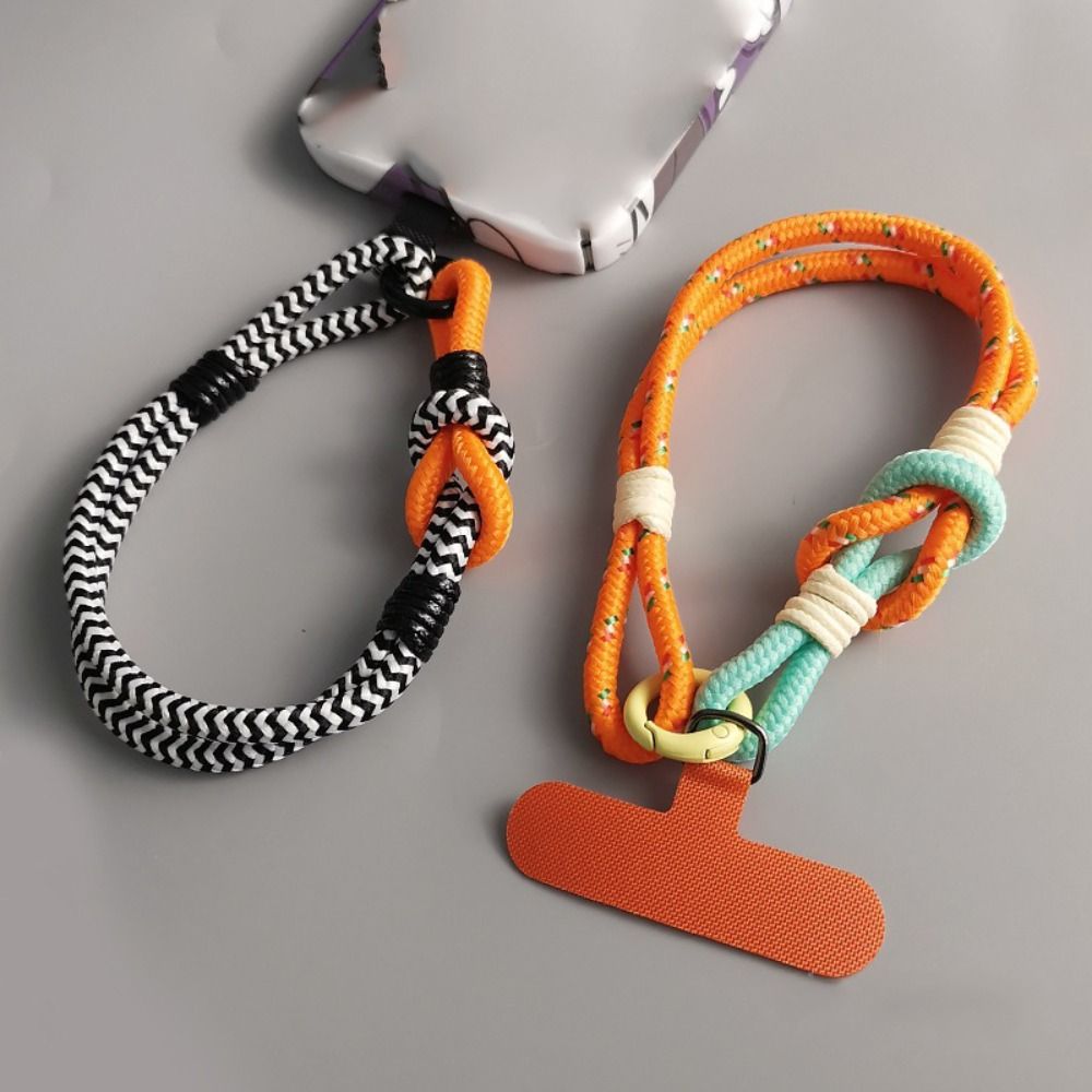 Correa Universal de nailon trenzado para teléfono móvil, cadena colgante, anillo, cordón para la muñeca, llavero de cuerda desmontable
