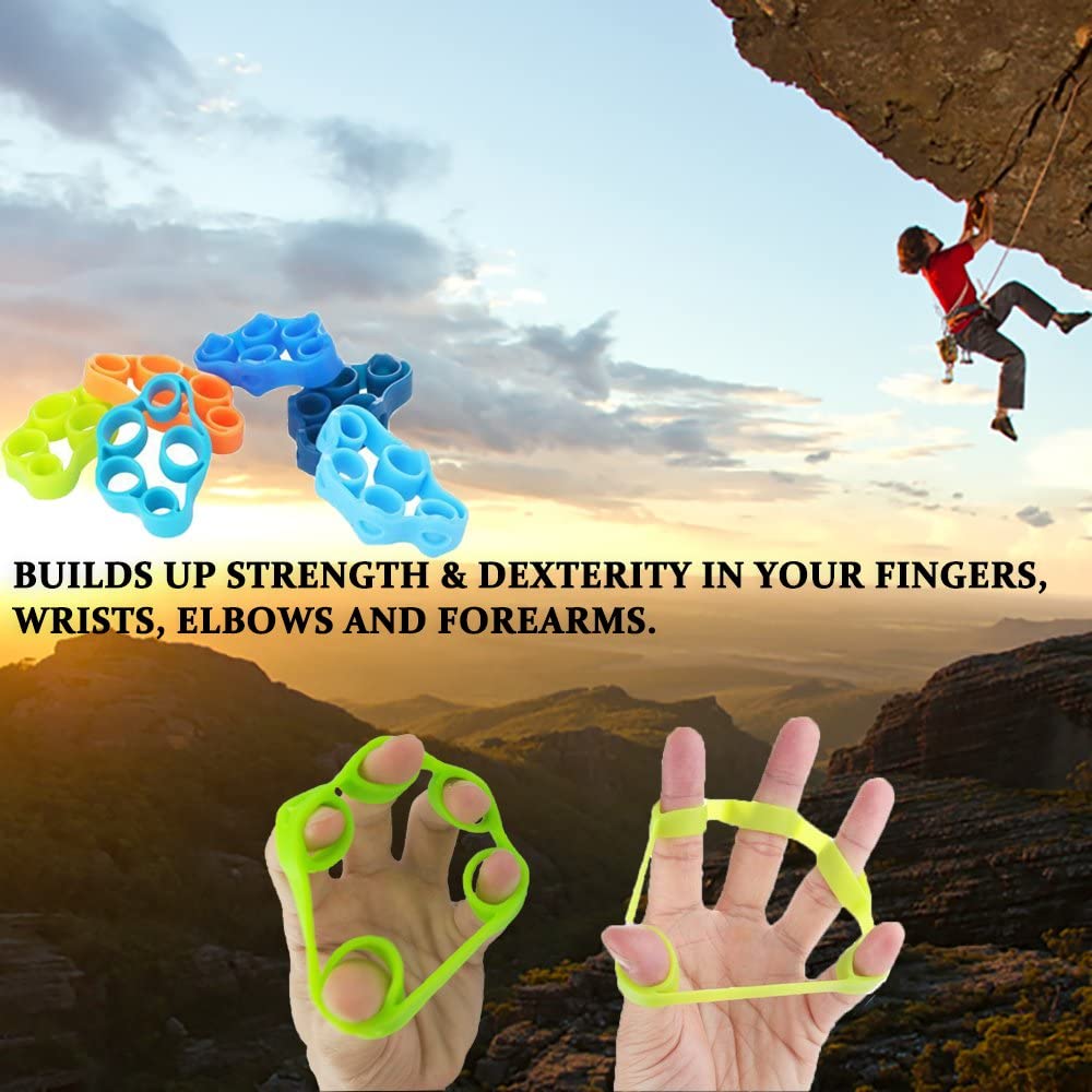 Pinza de mano de silicona expansor de dedo, ejercitador de fuerza para muñeca, bandas de resistencia del deportista para Fitness, 6 uds.
